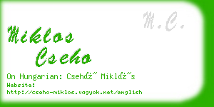 miklos cseho business card